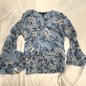 WHBM blue long sleeve blouse